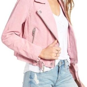 Blank NYC Pink Suede Moto Jacket
